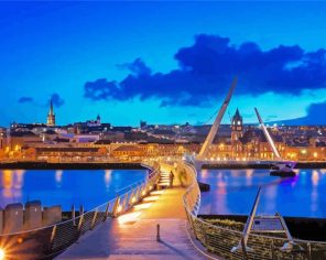 Londonderry Bridge At Night paint by numbers