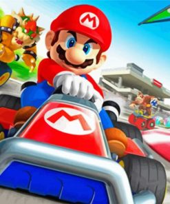 Mario Kart Video Game paint by numbers