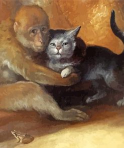 Monkey And Cat paint by numbers