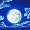 Moon And Clouds Art paint by numbers