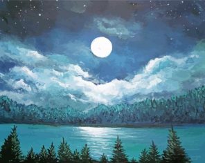 Night Lake Art paint by numbers