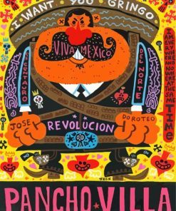 Pancho Villa Poster paint by numbers