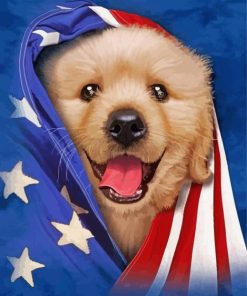 Patriotic Dog Paint By Numbers