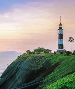 Peru Ocean Lighthouse paint by numbers