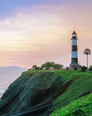 Peru Ocean Lighthouse paint by numbers