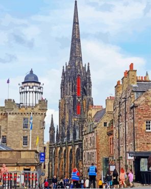 Royal Mile Scotland paint by numbers