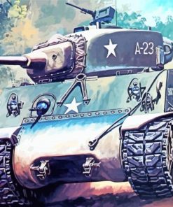 Sherman Tank Art paint by numbers