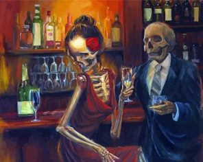 Skulls At The Bar Paint By Numbers