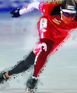 Speed Skating Illustration paint by numbers