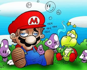 Stoner Mario paint by numbers