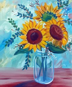 Sunflowers In Jar paint by numbers