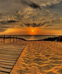 Walkway To Beach Sunset paint by numbers