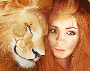 Woman Lion paint by numbers