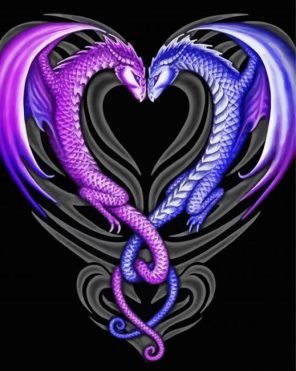 Aesthetic Entwined Dragons paint by numbers