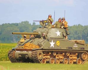 Sherman Tank Military paint by numbers