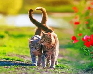 Aesthetic Spring Cats paint by numbers