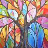 Abstract Tree paint by numbers