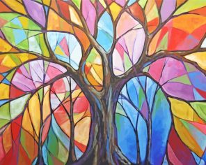 Abstract Tree paint by numbers