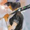 Girl With Baseball Bat Paint By Numbers