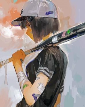 Girl With Baseball Bat Paint By Numbers