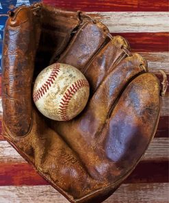 Antique Softball Mitt paint by numbers