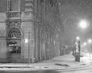 New York Snow Scene paint by numbers