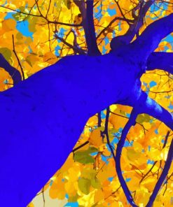 Blue And Yellow Tree paint by numbers