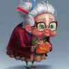 Cute Cartoon Old Woman paint by numbers