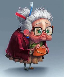 Cute Cartoon Old Woman paint by numbers