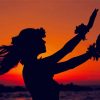 Hula Dancer Silhouette paint by numbers