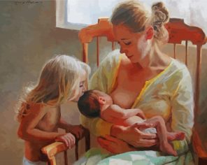 Mother Breast Feeding paint by numbers