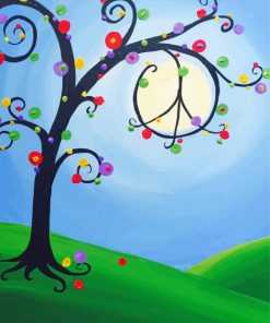 Peace Tree Art paint by numbers