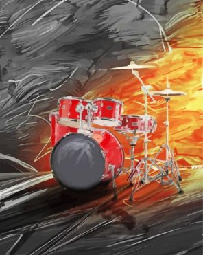 Red Drumkit paint by numbers