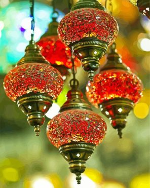 Red Turkish Lamp paint by numbers