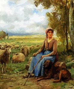 Sheep And Farmer Paint By Numbers