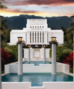 White Hawaii Temple paint by numbers