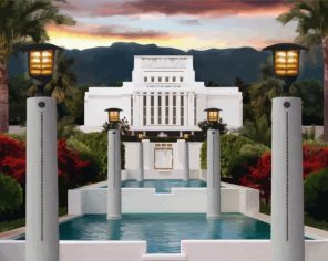 White Hawaii Temple paint by numbers