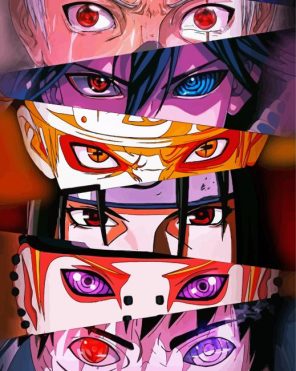 Naruto Eyes Poster Paint By Numbers