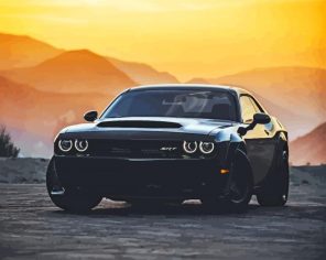 Black Dodge Challnger Demon Paint By Numbers