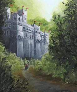 Castle In Forest Art Paint By Numbers