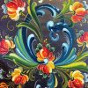 Flowers Rosemaling Art Paint By Numbers