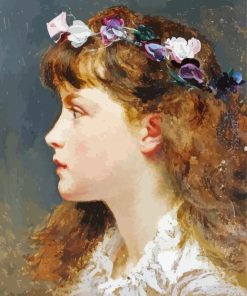 Girl With Flowers In Hair Paint By Numbers