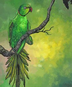 Green Ringneck Parrot Paint By Numbers