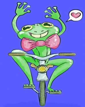 Happy Frog On Bicycle Paint By Numbers