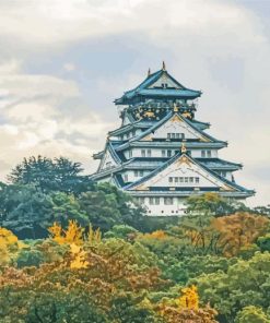 Japanese Castle In Forest Paint By Numbers