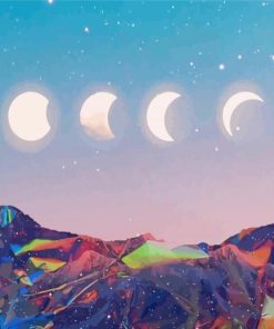 Moon Phases Illustration Paint By Numbers