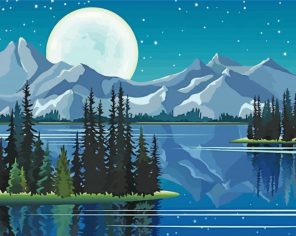 Mountain Night Art Paint By Numbers