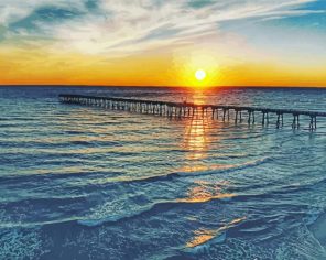 Panama Pier Beach At Sunset Paint By Numbers