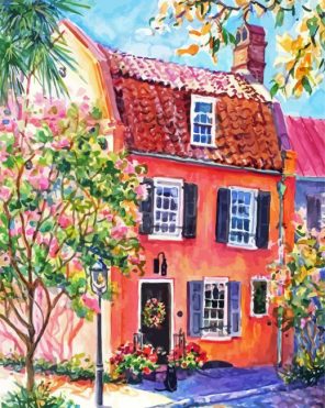 Pink House Art Paint By Numbers