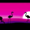 Pink Scenery And Flamingo Paint By Numbers